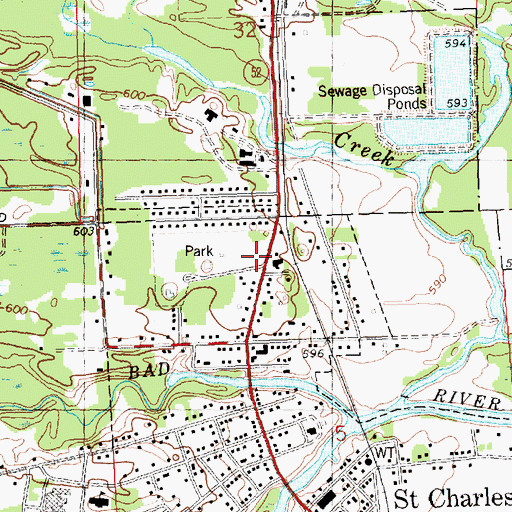 Topographic Map of Saginaw Valley Coal Historical Marker, MI