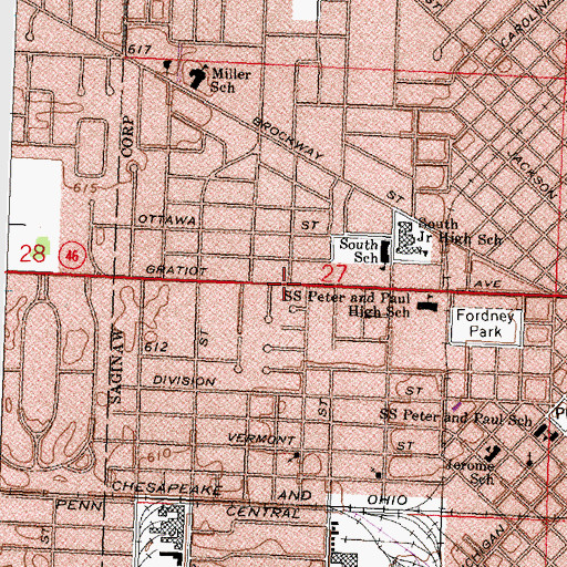 Topographic Map of Theodore H Roethke Childhood Home Historical Marker, MI