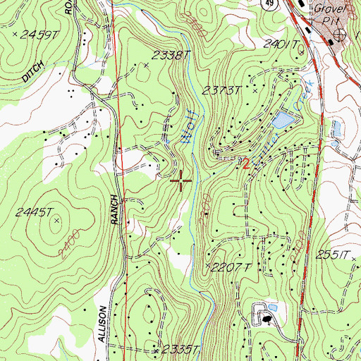 Topographic Map of Critter Creek, CA