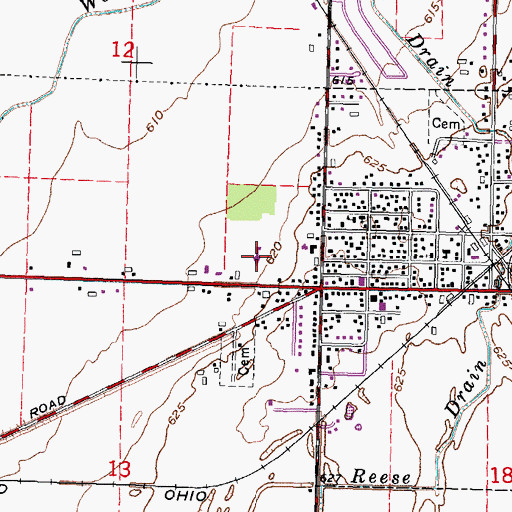 Topographic Map of Saint Elizabeth's Church, MI