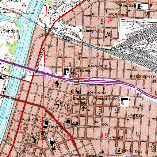 Topographic Map of Interchange 2B, MI