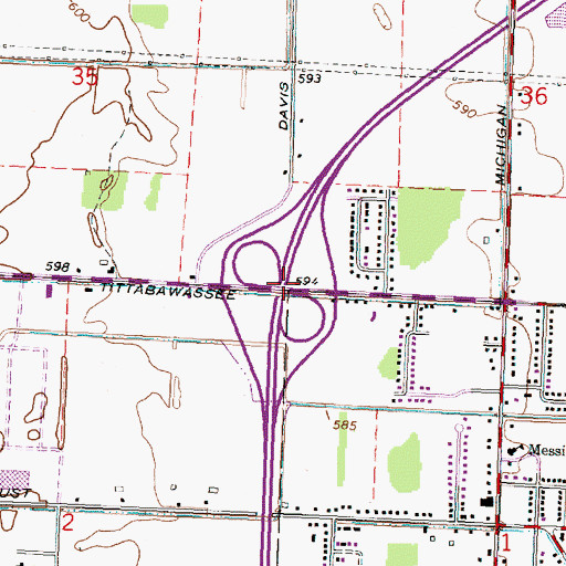 Topographic Map of Interchange 6, MI