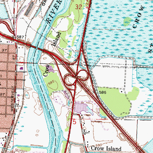 Topographic Map of Interchange 153, MI