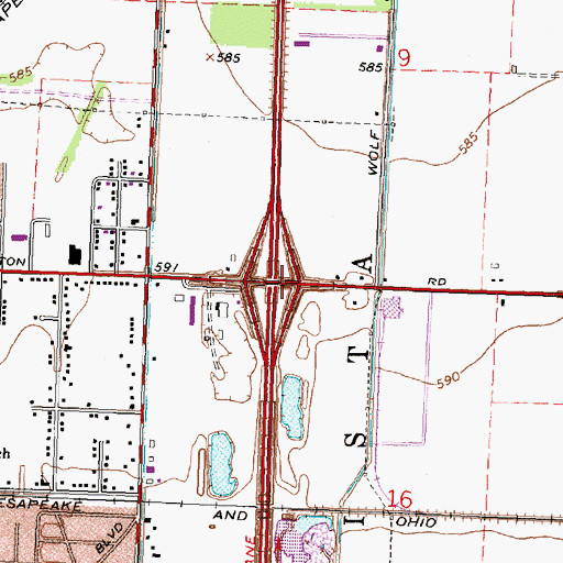 Topographic Map of Interchange 151, MI
