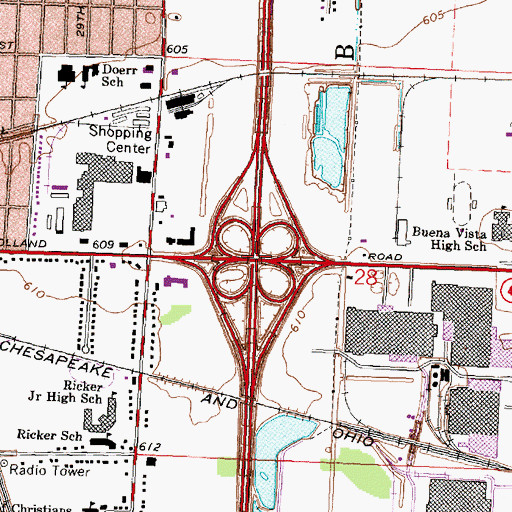 Topographic Map of Interchange 149, MI
