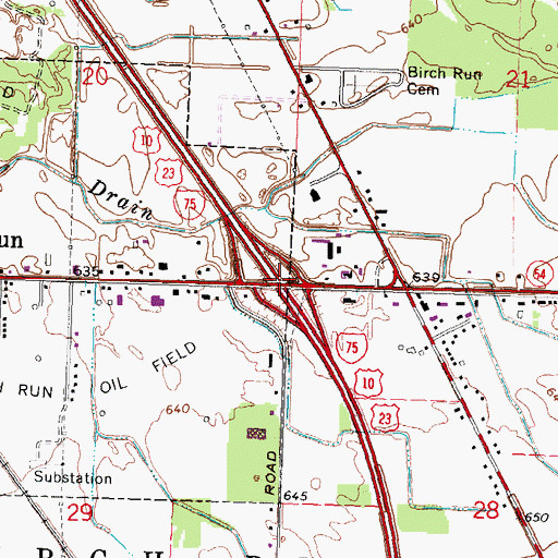 Topographic Map of Interchange 136, MI