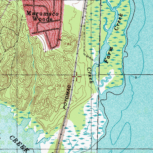 Topographic Map of Rippon Virginia Railway Express Station, VA