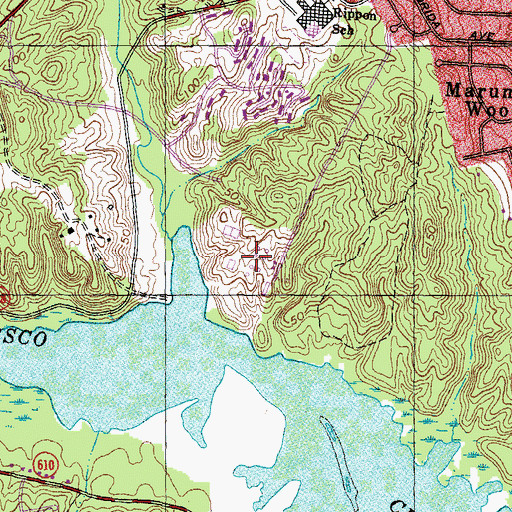 Topographic Map of H. L. Mooney Water Reclamation Facility, VA