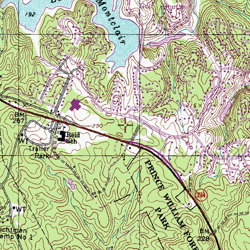 Topographic Map of Anne Moncure Wall Park, VA
