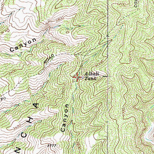 Topographic Map of Alkali Tank, AZ