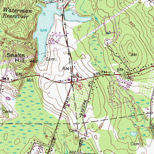 Topographic Map of Appleland Orchard, RI