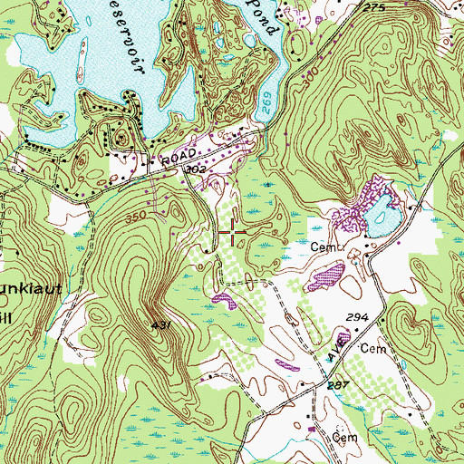 Topographic Map of Hill Orchards, RI