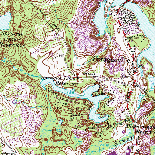Topographic Map of Jaswells Farm, RI