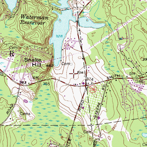 Topographic Map of Knight Farm, RI