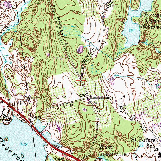 Topographic Map of Steere Orchard, RI