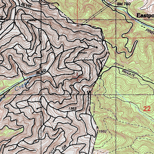 Topographic Map of Canyon, CA