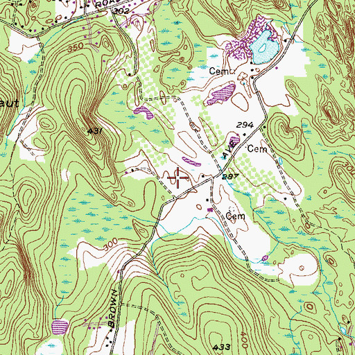 Topographic Map of Borrelli Tree Farm, RI