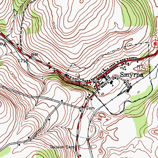 Topographic Map of West End Cemetery, NY