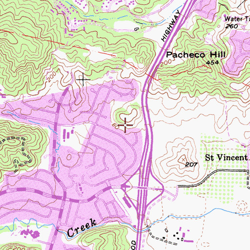 Topographic Map of Marinwood, CA