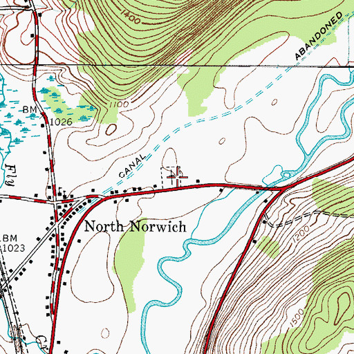 Topographic Map of North Norwich Cemetery, NY
