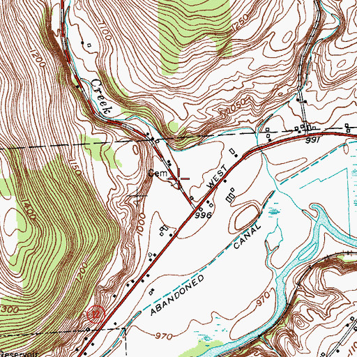 Topographic Map of Blackman Cemetery, NY