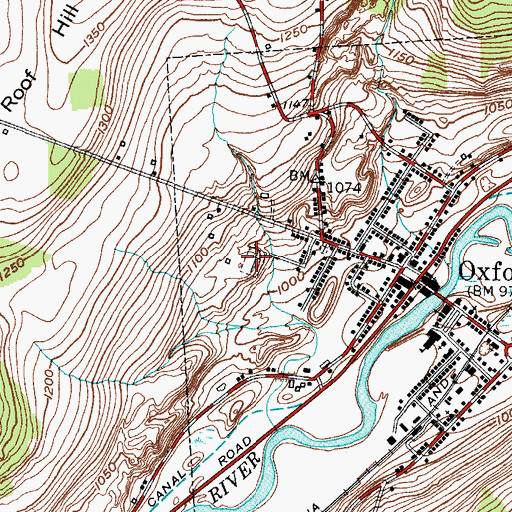 Topographic Map of Saint Joseph Cemetery, NY