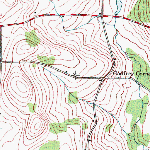 Topographic Map of Godfrey Corners Cemetery, NY