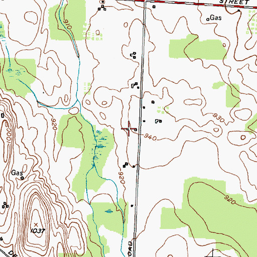 Topographic Map of Harris Farms, NY