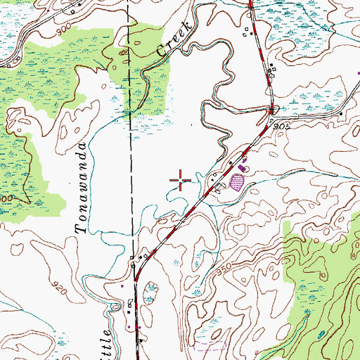 Topographic Map of Bagel Creek Farms, NY