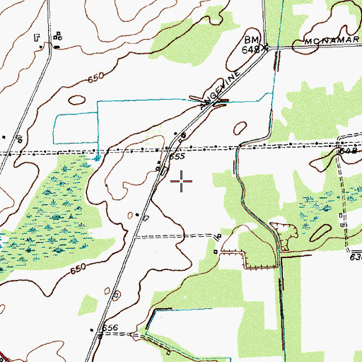Topographic Map of Angevine Farms, NY