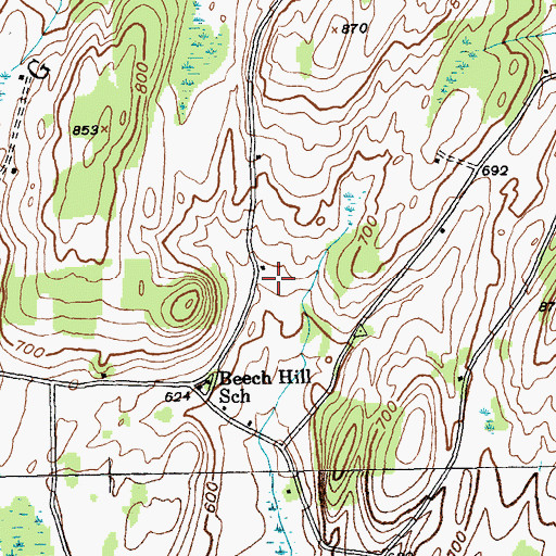 Topographic Map of Beech Hill Farm, NY