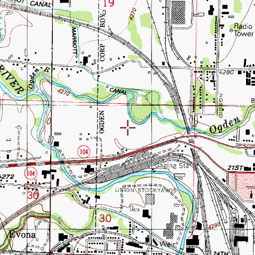 Topographic Map of Twenty First Street Pond, UT