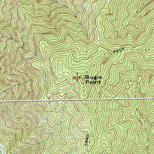 Topographic Map of Bugle Point, ID