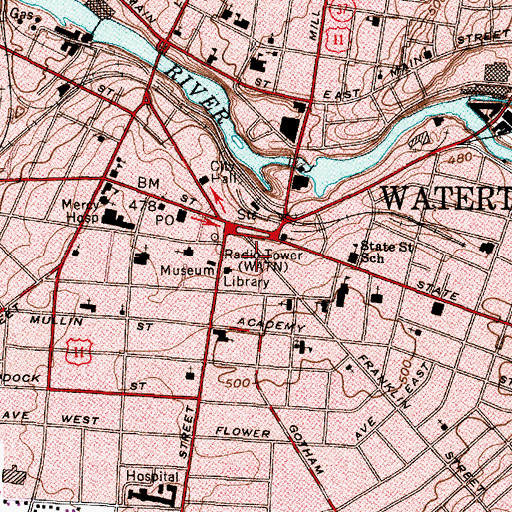 Topographic Map of Strand Theatre, NY