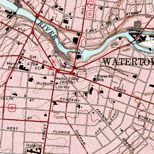 Topographic Map of Olympic Theatre (historical), NY