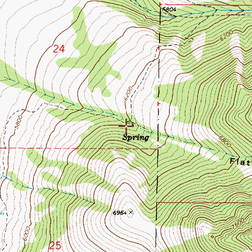 Topographic Map of Flat Canyon, ID