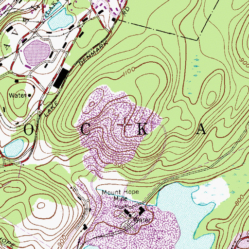 Topographic Map of Mount Hope Quarry, NJ