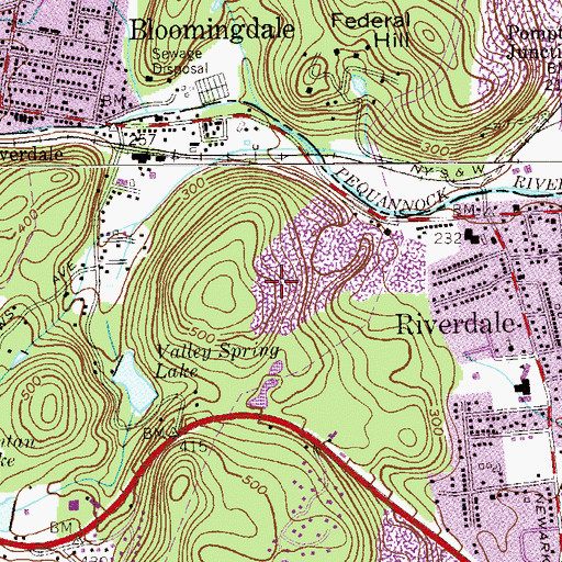 Topographic Map of Riverdale Quarry, NJ