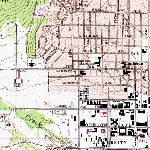 Topographic Map of Good Samaritan School, OR