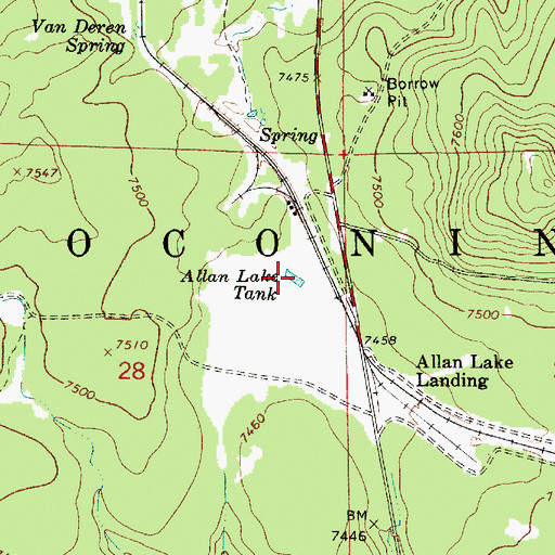 Topographic Map of Allan Lake Tank, AZ