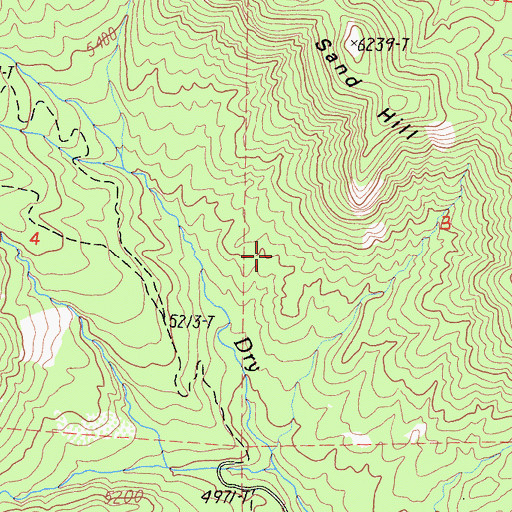 Topographic Map of Sequoia National Forest, CA