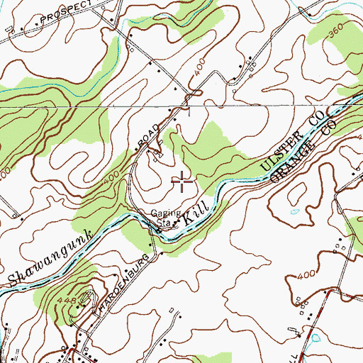 Topographic Map of Baldwin Vineyards, NY