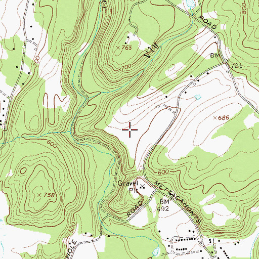 Topographic Map of Bell's Tree Farm, NY