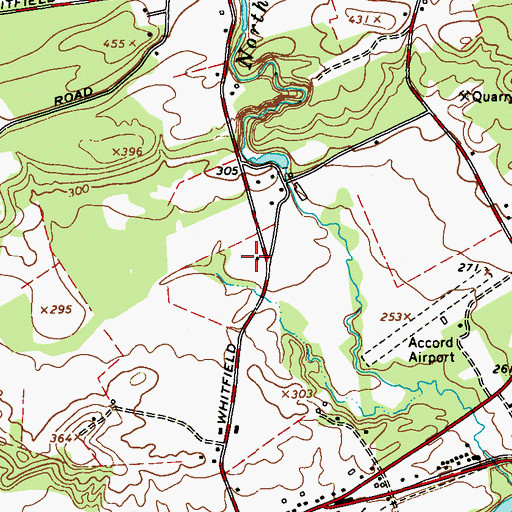 Topographic Map of Marshall's Tree Farm, NY