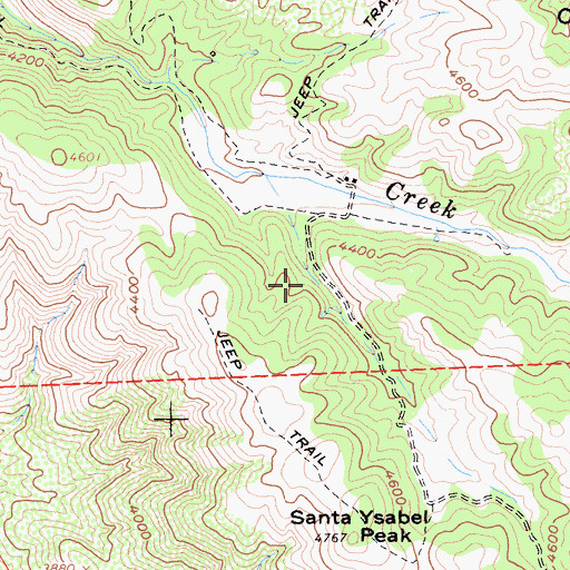 Topographic Map of Santa Ysabel Reservation, CA