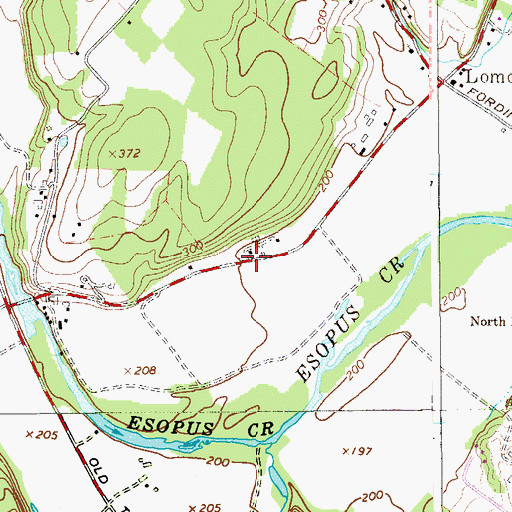 Topographic Map of Hasbrouck Farms, NY