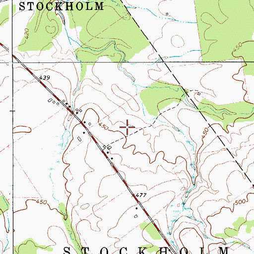 Topographic Map of Stauffer Farms, NY