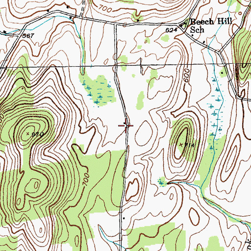Topographic Map of Happy Hill Farm, NY