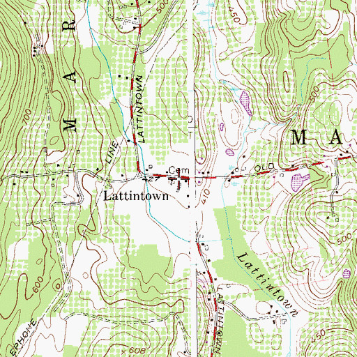 Topographic Map of Lattingtown Baptist Cemetery, NY