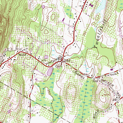 Topographic Map of Old Presbyterian Burial Ground, NY